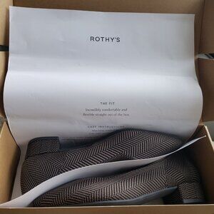 Rothy's Black and White Herringbone Heels